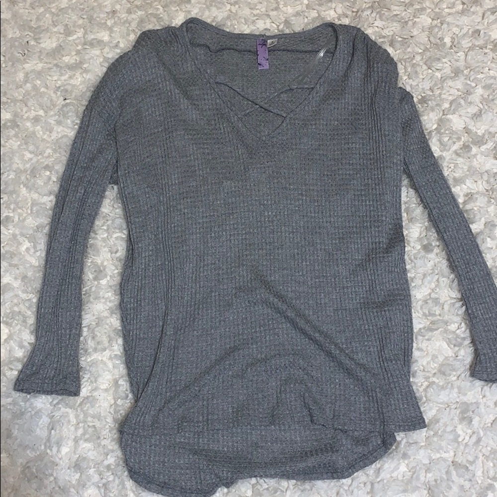 Gray Alya Cross-neck Sweater Size S